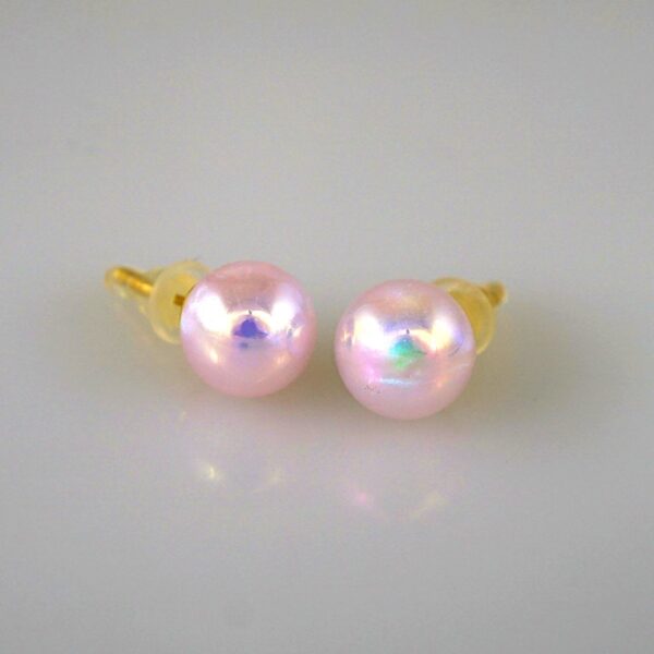 Women Earrings/ Aretes Dama/  Pearl/  14k Real Color// E644