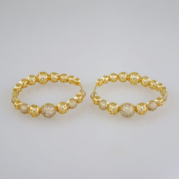 Women Earrings/ Aretes Dama/  Zircon Stone/  14k Real Color// E656