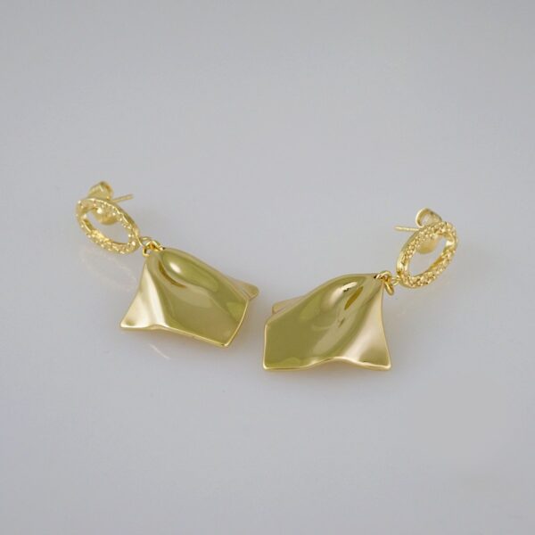 Women Earrings/ Aretes Dama/  Plain/  14k Real Color// E567