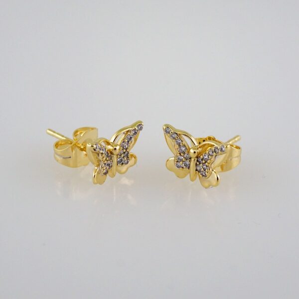 Women Earrings/ Aretes Dama/Zircon Stone/14k Real Color// E672