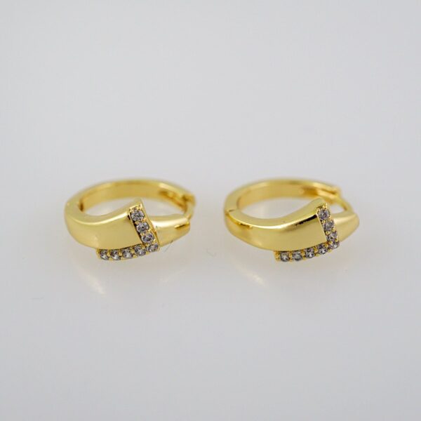 Women Earrings/ Aretes Dama/  Zircon Stone/  14k Real Color// E688