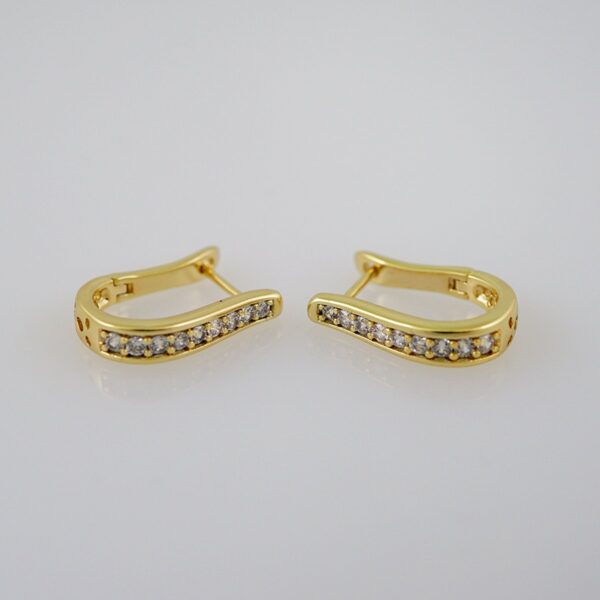 Women Earrings/ Aretes Dama/  Zircon Stone/  14k Real Color// E689