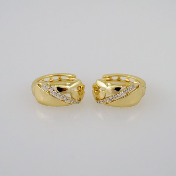Women Earrings/ Aretes Dama/  Zircon Stone/  14k Real Color// E702