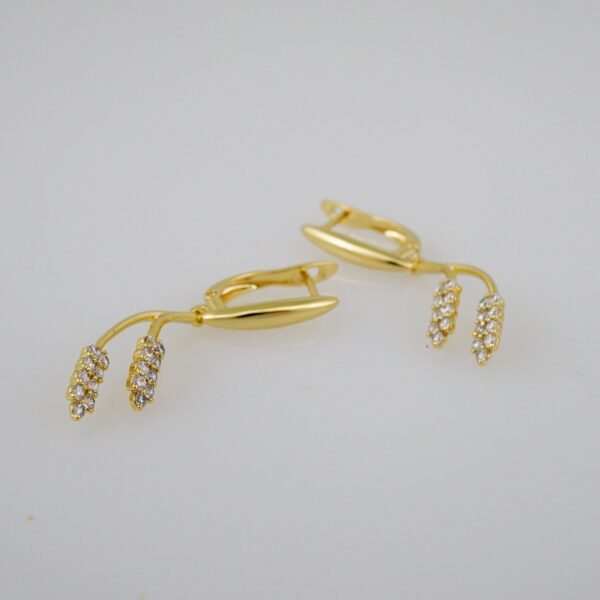 Women Earrings/ Aretes Dama/  Zircon Stone/  14k Real Color// E740