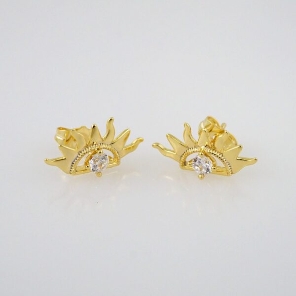 Women Earrings/ Aretes Dama/  Zircon Stone/  14k Real Color// E754