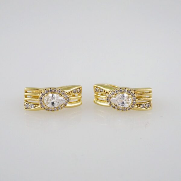 Women Earrings/ Aretes Dama/  Zircon Stone/  14k Real Color// E759