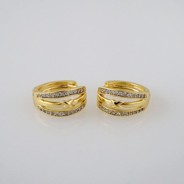 Women Earrings/ Aretes Dama/  Zircon Stone/  14k Real Color// E763