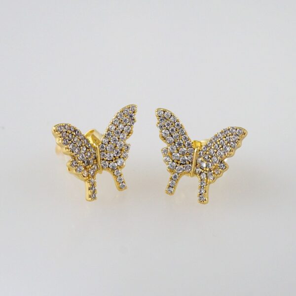 Women Earrings/ Aretes Dama/  Zircon Stone/  14k Real Color// E764