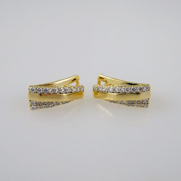 Women Earrings/ Aretes Dama/  Zircon Stone/  14k Real Color// E781