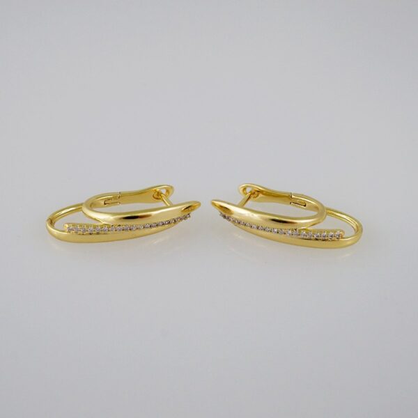 Women Earrings/ Aretes Dama/  Zircon Stone/  14k Real Color// E819