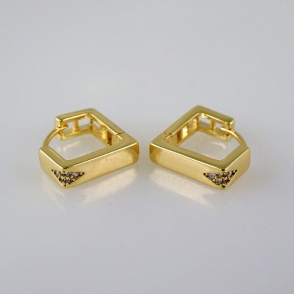 Women Earrings/ Aretes Dama/  Zircon Stone/  14k Real Color// E935