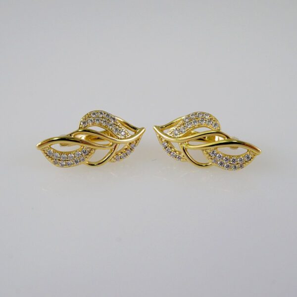 Women Earrings/ Aretes Dama/  Zircon Stone/  14k Real Color// E937
