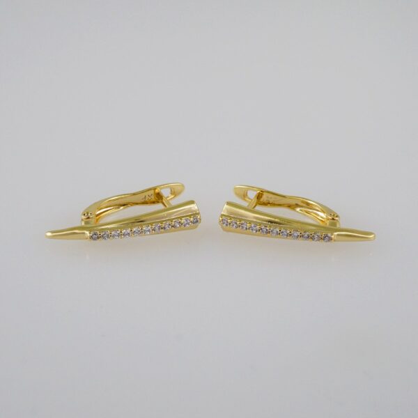 Women Earrings/ Aretes Dama/  Zircon Stone/  14k Real Color// E939