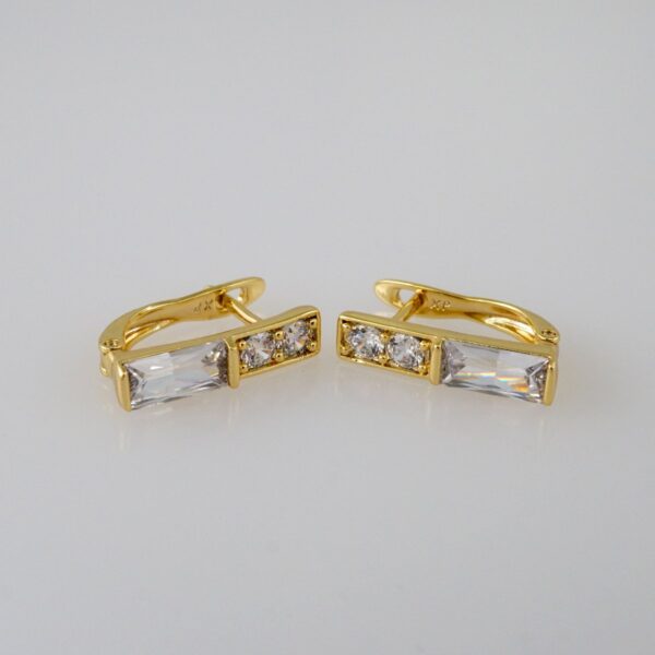 Women Earrings/ Aretes Dama/  Zircon Stone/  14k Real Color// E940