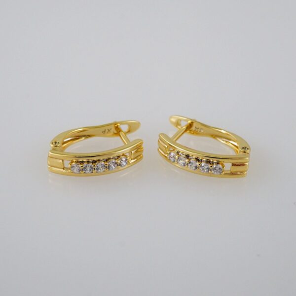 Women Earrings/ Aretes Dama/Zircon Stone/14k Real Color// E945