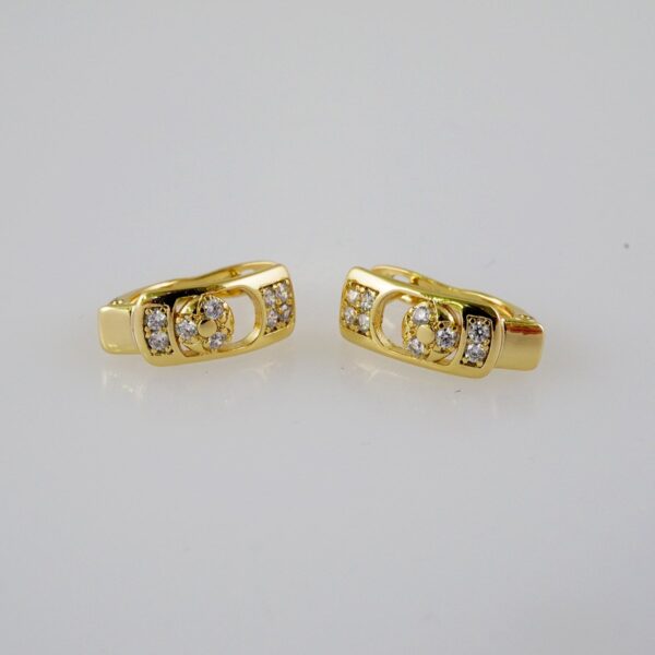 Women Earrings/ Aretes Dama/  Zircon Stone/  14k Real Color// E830
