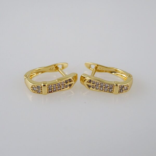 Women Earrings/ Aretes Dama/  Zircon Stone/  14k Real Color// E946