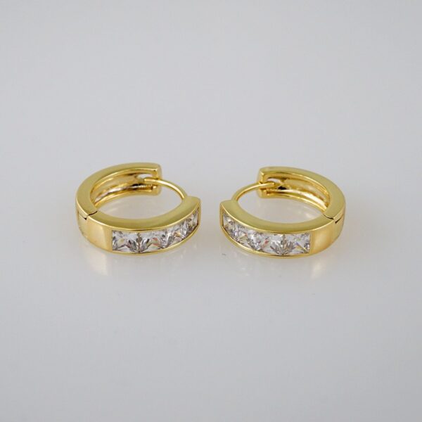 Women Earrings/ Aretes Dama/  Zircon Stone/  14k Real Color// E947
