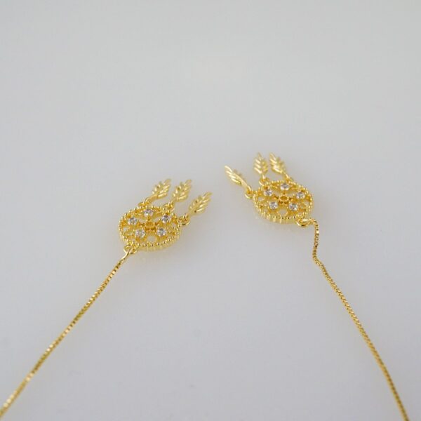 Women Earrings/ Aretes Dama/  Zircon Stone/  14k Real Color// E835