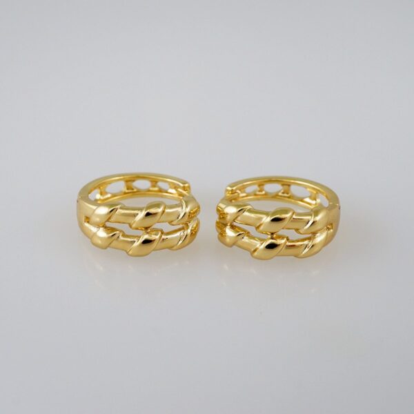 Women Earrings/ Aretes Dama/  Plain/  14k Real Color// E952