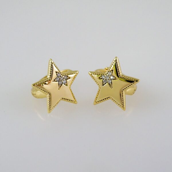 Women Earrings/ Aretes Dama/  Zircon Stone/  14k Real Color// E851