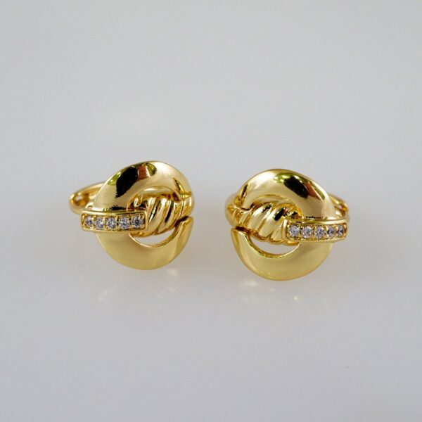 Women Earrings/ Aretes Dama/  Zircon Stone/  14k Real Color// E855