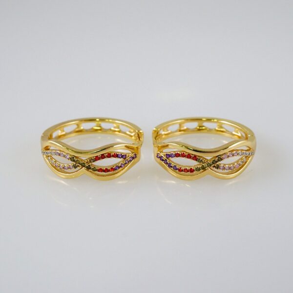Women Earrings/ Aretes Dama/  Zircon Stone/  14k Real Color// E868