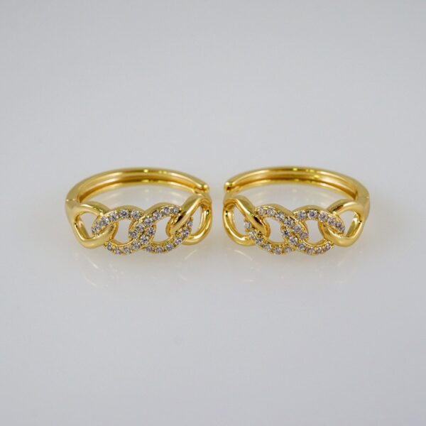 Women Earrings/ Aretes Dama/  Zircon Stone/  14k Real Color// E869