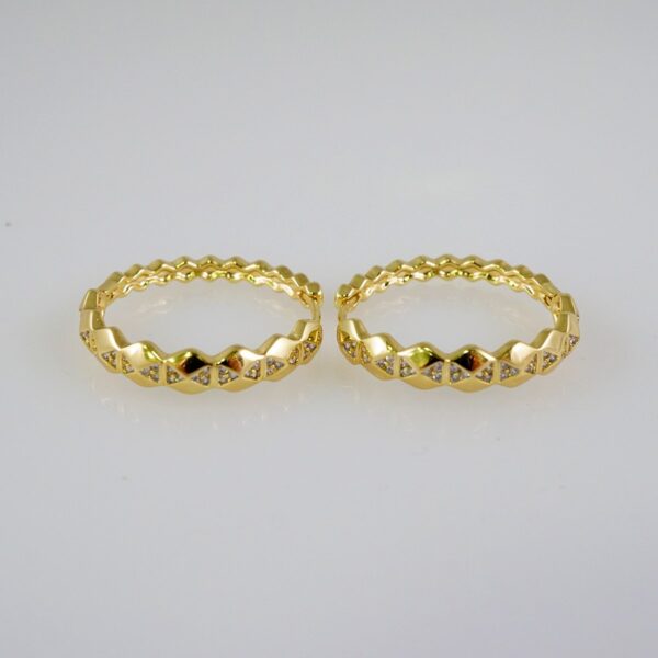Women Earrings/ Aretes Dama/  Zircon Stone/  14k Real Color// E880