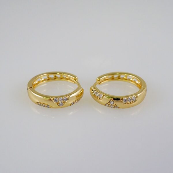Women Earrings/ Aretes Dama/  Zircon Stone/  14k Real Color// E882