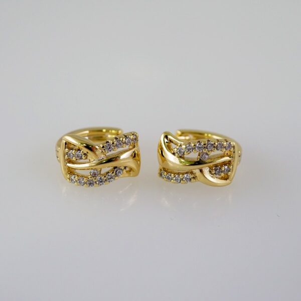 Women Earrings/ Aretes Dama/  Zircon Stone/  14k Real Color// E891