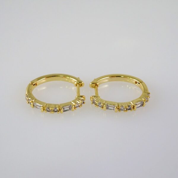 Women Earrings/ Aretes Dama/  Zircon Stone/  14k Real Color// E893