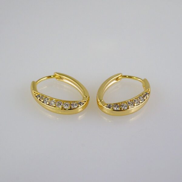 Women Earrings/ Aretes Dama/  Zircon Stone/  14k Real Color// E901