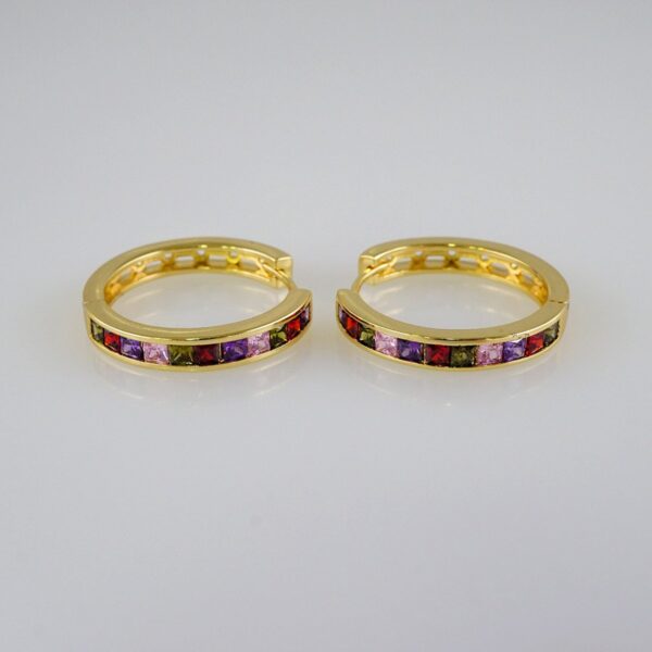 Women Earrings/ Aretes Dama/  Zircon Stone/  14k Real Color// E902