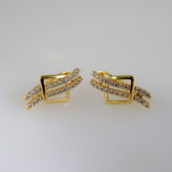 Women Earrings/ Aretes Dama/  Zircon Stone/  14k Real Color// E903