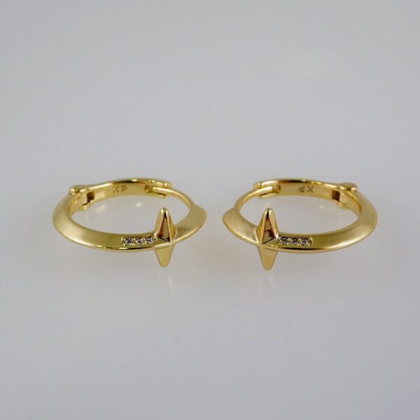 Women Earrings/ Aretes Dama/  Zircon Stone/  14k Real Color// E904