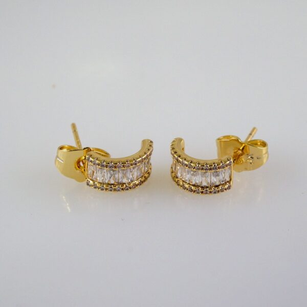 Women Earrings/ Aretes Dama/  Zircon Stone/  14k Real Color// E907
