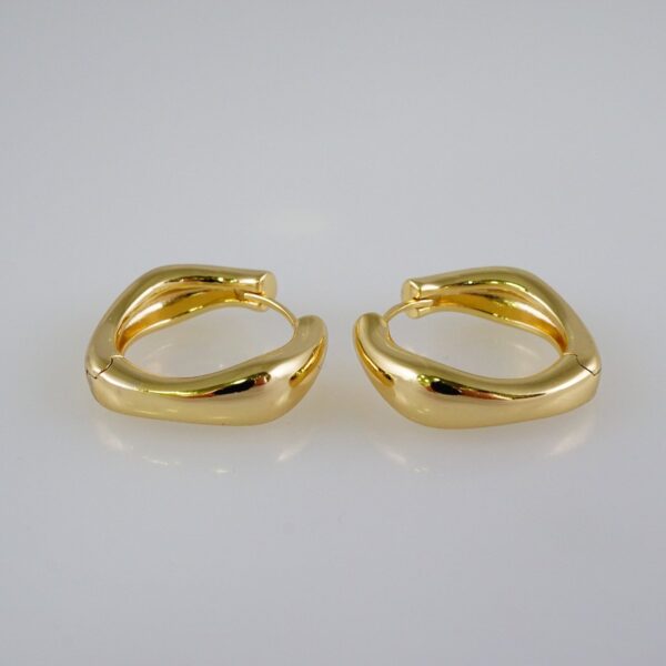 Women Earrings/ Aretes Dama/  Plain/  14k Real Color// E908