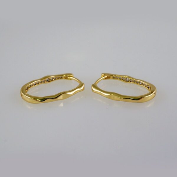 Women Earrings/ Aretes Dama/  Zircon Stone/  14k Real Color// E909