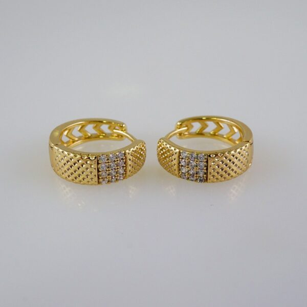 Women Earrings/ Aretes Dama/  Zircon Stone/  14k Real Color// E914