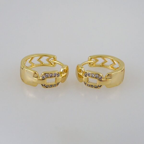 Women Earrings/ Aretes Dama/  Zircon Stone/  14k Real Color// E920