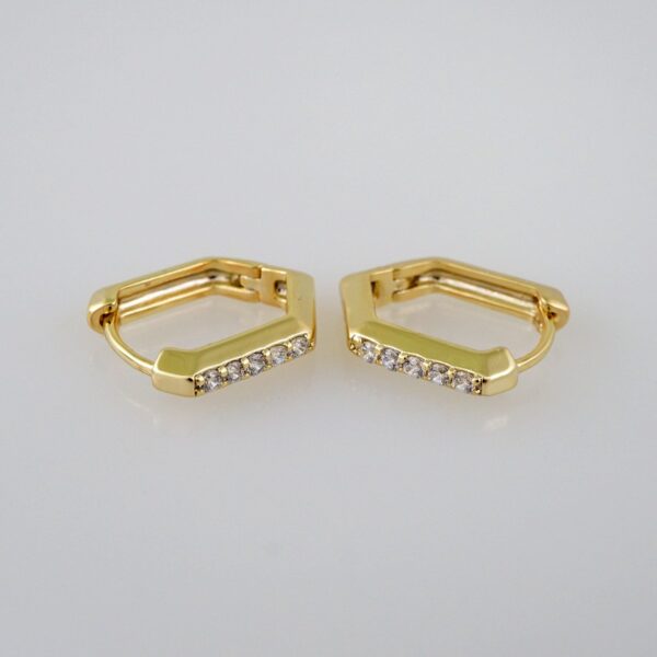 Women Earrings/ Aretes Dama/  Zircon Stone/  14k Real Color// E921
