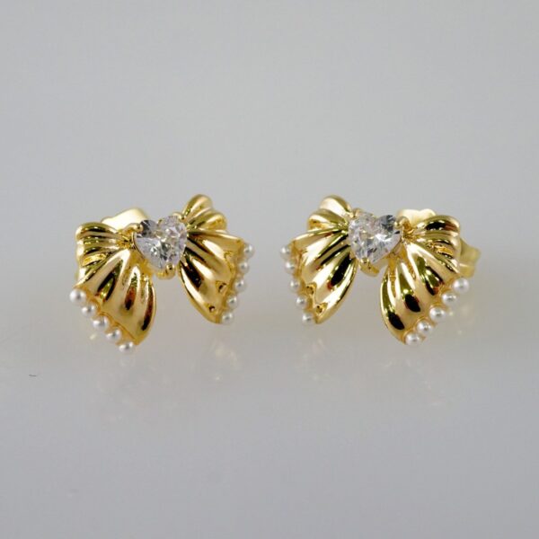Women Earrings/ Aretes Dama/  Zircon Stone/  14k Real Color// E959
