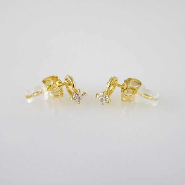 Women Earrings/ Aretes Dama/  Zircon Stone/  14k Real Color// E962