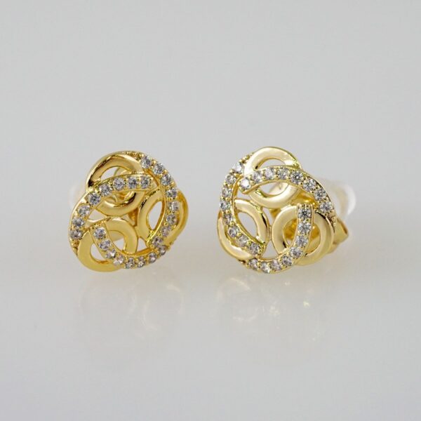 Women Earrings/ Aretes Dama/  Zircon Stone/  14k Real Color// E963