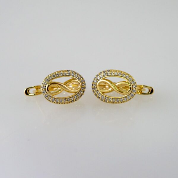 Women Earrings/ Aretes Dama/  Zircon Stone/  14k Real Color// E965