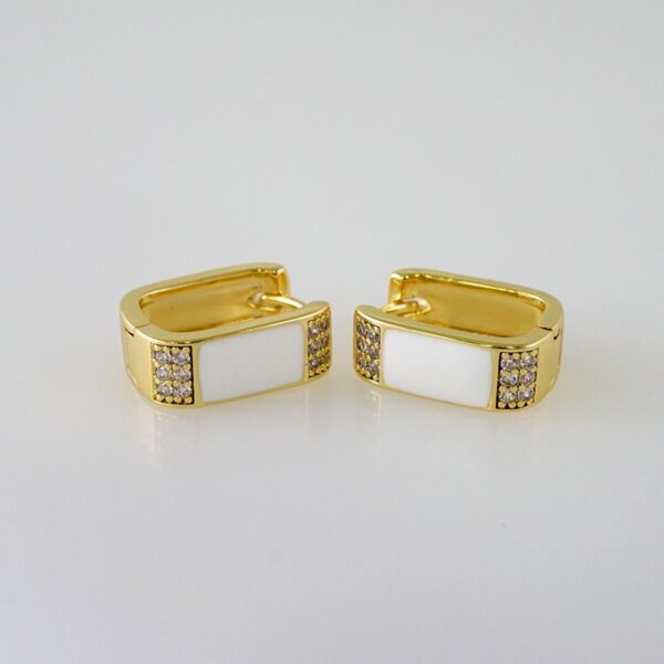 Women Earrings/ Aretes Dama/  Zircon Stone/  14k Real Color// E968