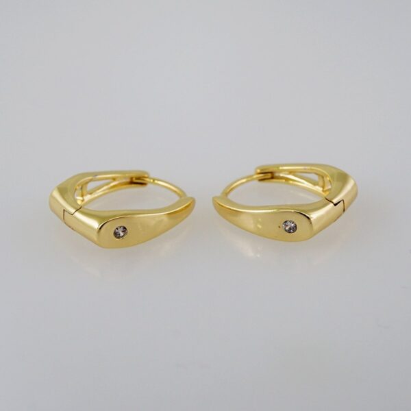 Women Earrings/ Aretes Dama/  Zircon Stone/  14k Real Color// E975