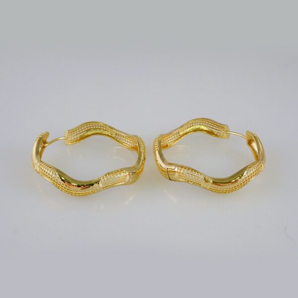 Women Earrings/ Aretes Dama/  Plain/  14k Real Color// E983