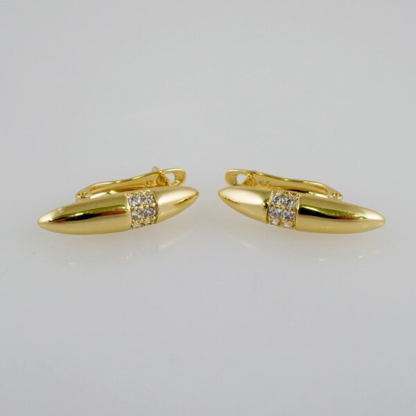 Women Earrings/ Aretes Dama/  Zircon Stone/  14k Real Color// E988